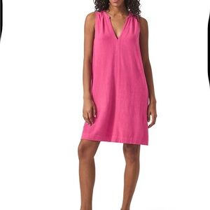 Splendid NEW Mary Ann Linen Blend V-Neck Sleeveless Shift Dress